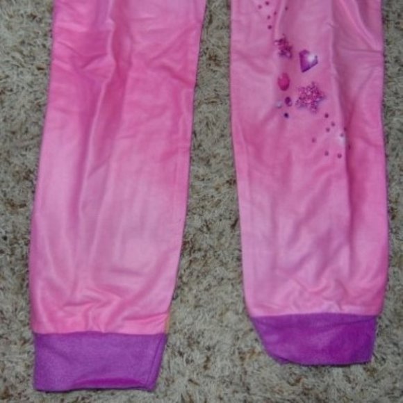 Girls My Little Pony 1 Pc Pajamas 6 Hooded Zip Long Sleeve Fleece Orange Pink - Picture 5 of 6